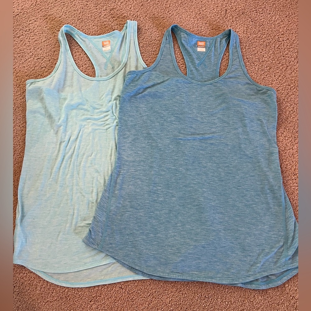 Lucy Women's Blue and Light Blue Tank Tops